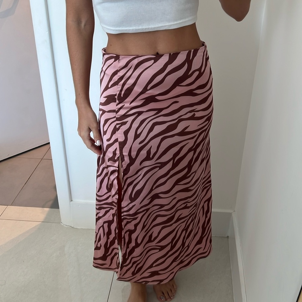 Zebra pink printed skirt